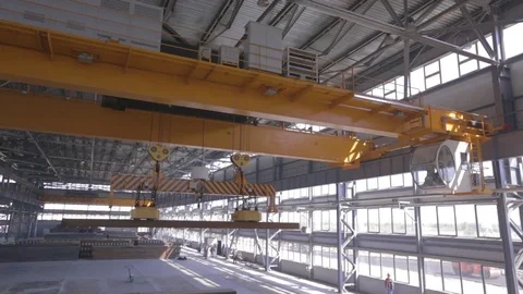Close up of a factory overhead crane Video stock 80325713