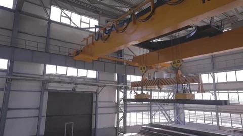 Close up of a factory overhead crane Video stock 80633795