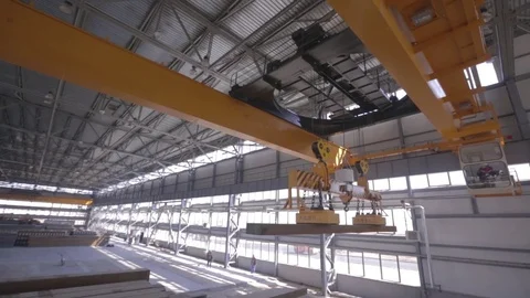 Close up of a factory overhead crane Video stock 80634129