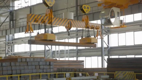 Close up of a factory overhead crane Stock Footage 84246716