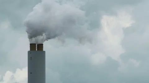 Close Up Factory Smoke Stack Stock Footage 41553695