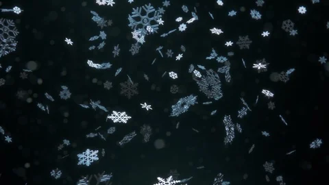 Close up of falling blue snowflake Stock Footage 98516760