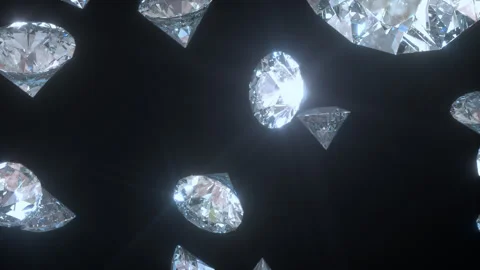 Close-up Of Falling Diamonds Loop Stock Footage 307243291