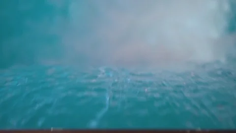 Close-up of falling water from above slow motion, close-up of the waterfall from Video stock 114325787