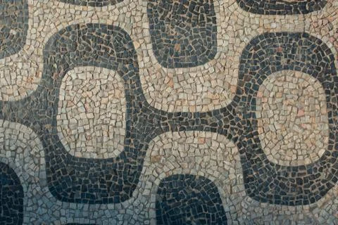 Close up of a famous Copacabana beach mosaic in Rio de Janeiro Stock Photos