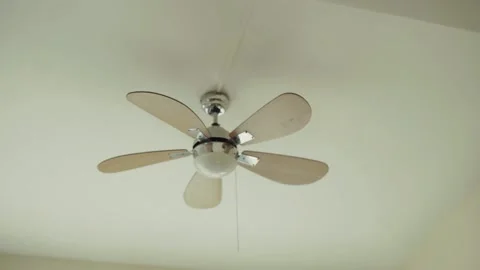 Close up fan on the ceiling electrical condition generator energy decorating Stock Footage 138700610