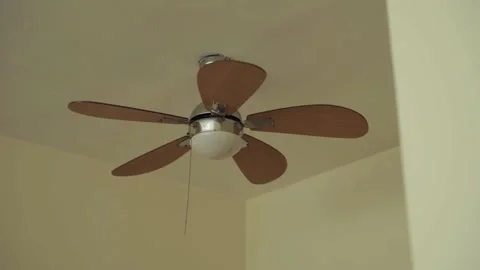 Close up fan on the ceiling electrical condition generator energy decorating Stock Footage 138700830