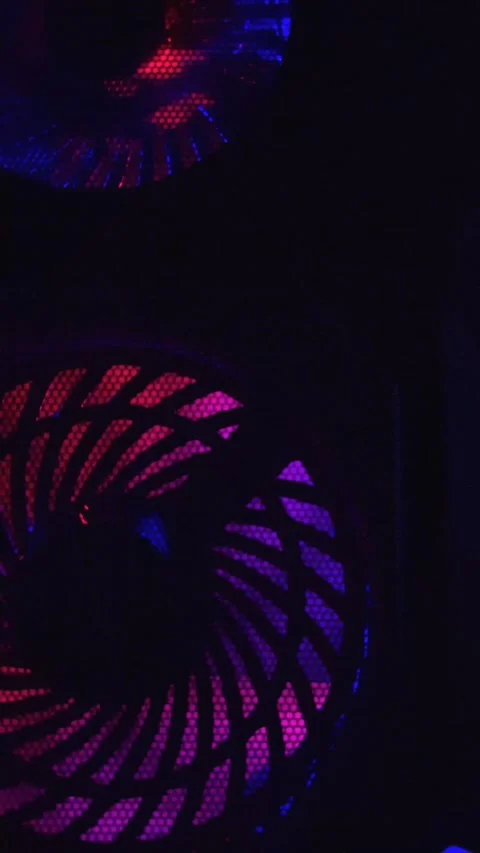 Close-up of a fan on a panel in futuristic tones for a background Stock Footage 346609402
