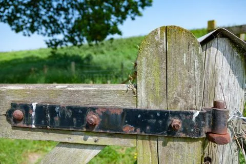 Close Up of Farm Gate Stock Photos
