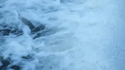 Close up of the fast flowing clear river water Stock Footage 280389030
