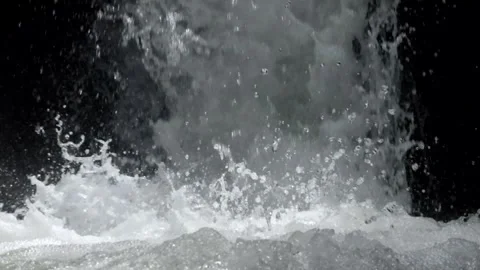 Close up of fast flowing waterfall in the mountains Stock-Footage 297633361