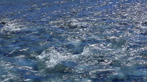Close up of fast moving water in a river Stock Footage 34345908