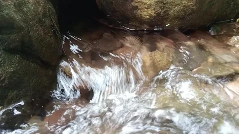 Close Up Fast River Flow with Splashing Water Texture Stock Footage 330591972