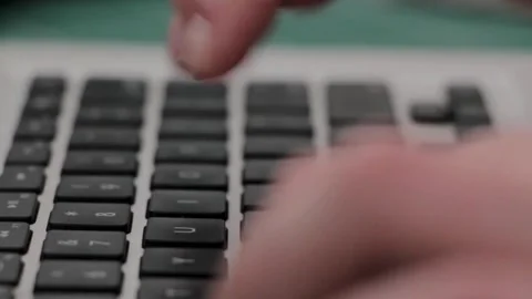 Close-Up of Fast Typing on Laptop Keyboard for Coding and Office Work Video stock 319193467