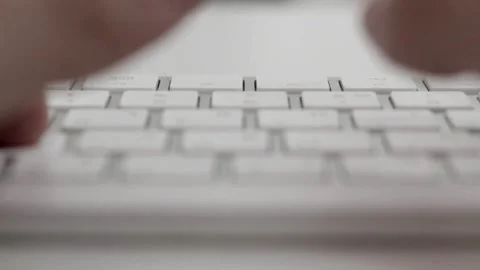 Close-Up of Fast Typing on Modern White Computer Keyboard 库存影片 319195917