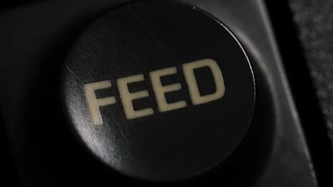 Close Up Of Feed Button On Device Control Panel Stock Footage 328334836
