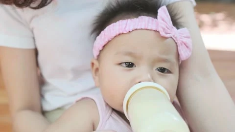 Close up of feeding baby Stock Footage 146720113
