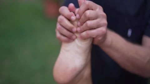 Close-up of the feet massage Stock Footage 170440483