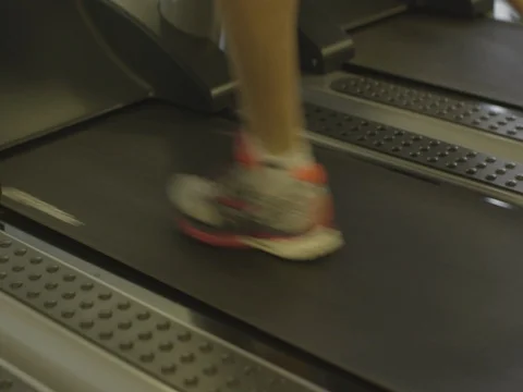 Close Up Feet Running On Treadmill Workout Stock Footage 78207564
