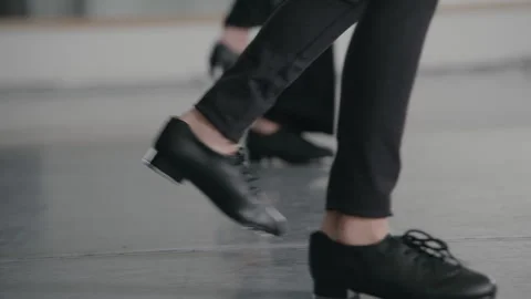 Close up feet tap dancing young girls Stock Footage 306257123
