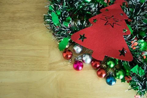 Close Up of Felt Christmas Tree in Corner Stock Photos