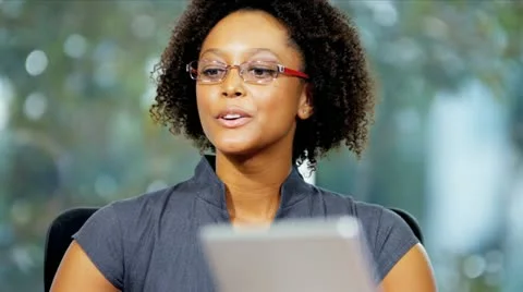 Close Up Female African American Marketing Executive Stock Footage