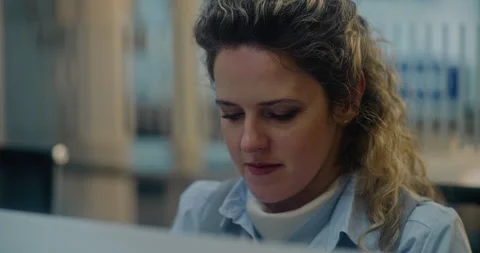 Close Up of Female Airline Worker Checking Documents and Airplane Ticket of Stock Footage 307470926