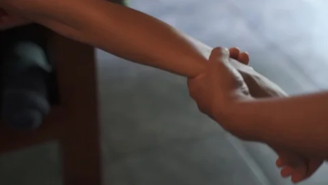 Close up of Female Doing Hand and Arm Massage. Stock Footage 127269828