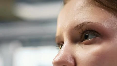 Close up of female engineer using AI LLM chatbot, optimizing company systems 库存照片
