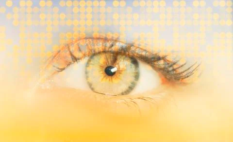 Close-up of female eye with digital pattern イラスト素材