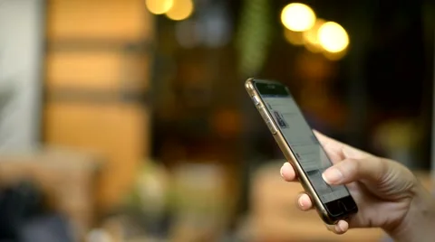 Close up of female hand browsing social network Video stock 63751020