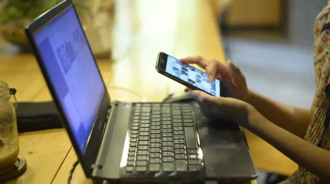 Close up of female hand browsing social network Stock-Footage 63752670