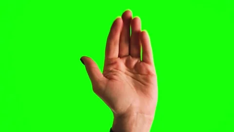 Close-up of a female hand making a come here, gesture in front of a green screen 库存影片 335806945