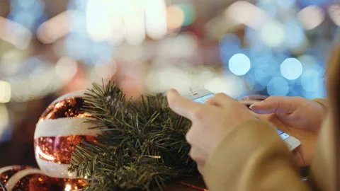 Close up of female hand using phone. Stock Footage 99743554