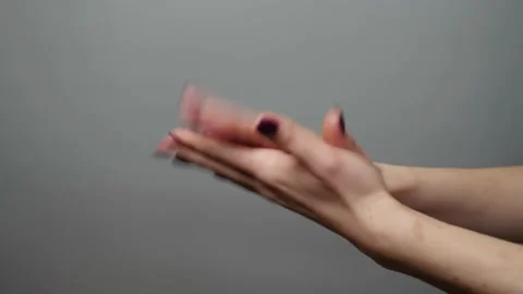 Close-up of female hands clapping happily. Stock Footage 236256808