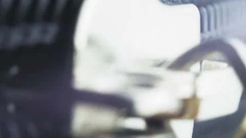 Close-up female hands close the suitcase and fasten it with a lock. The girl Stock Footage 225566997