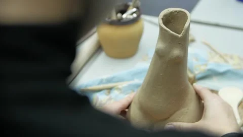 Close-up of female hands sculping from modeling clay. Stock-Footage 272755384
