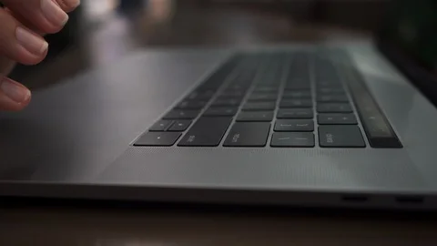Close up of Female Hands Typing on Keyboard Laptop 4K Stock Footage 112305809