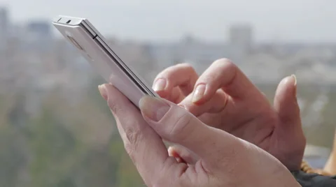 Close-Up Of Female Hands Using Smartphone Stock Footage 63785099