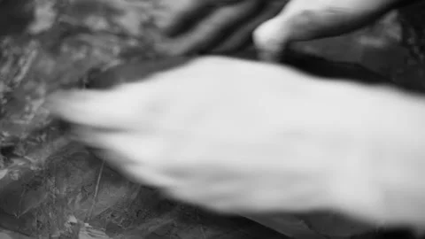 Close-up of female hands working with clay. Potter in the process of sculpting Stock Footage 157283982