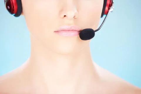 Close up on female operator Stock Photos