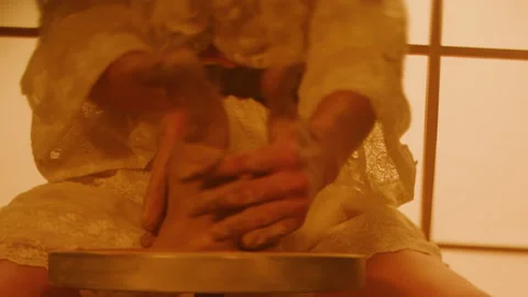 Close-up of a female potter's Stock Footage 235560232