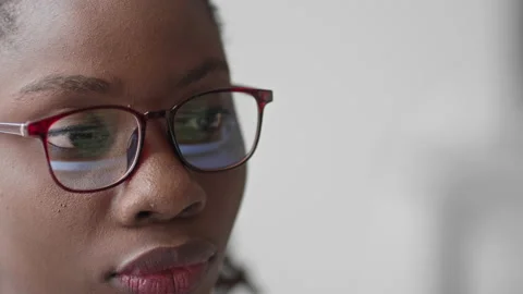 Close Up of Female Programmer in Eyeglasses Stock-Footage 162264402