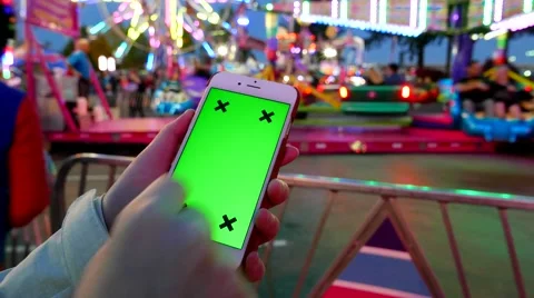 Close up of female using smart phone with a green screen Video stock 64955963