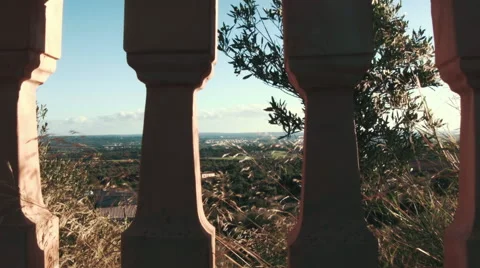 Close up, Fence with a Landscape on the Background Video stock 68871070