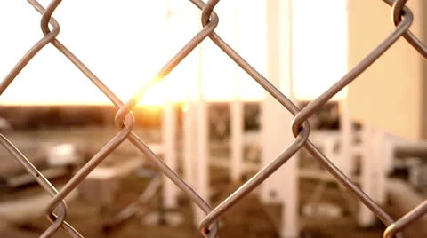 Close up of  Fence sunset background Stock Footage 22845447