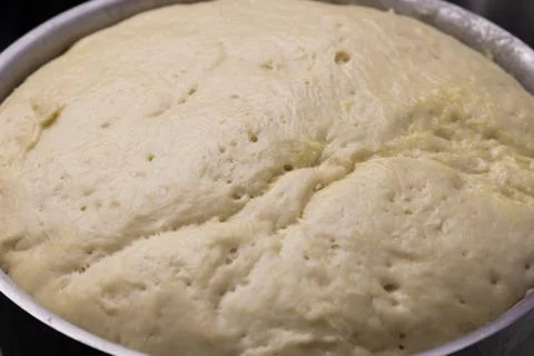 Close-up fermented dough, ready to make dough, homemade fermented dough, Stock Photos