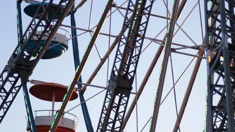 Close up ferris wheel moving abstract Video stock 93216035