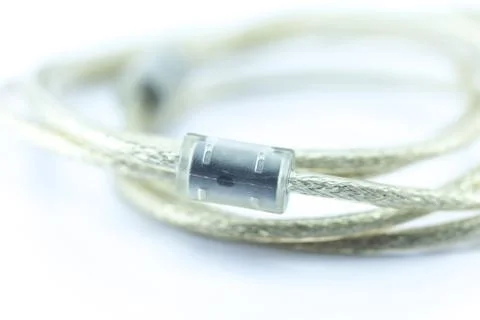Close Up Ferrite Bead in USB or Electronic Data Cable for Noise or EMI Filter Stock Photos