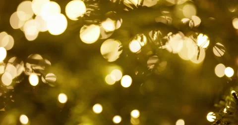 Close-Up of Festive Christmas Tree Lights Bokeh Stock Footage 329531310